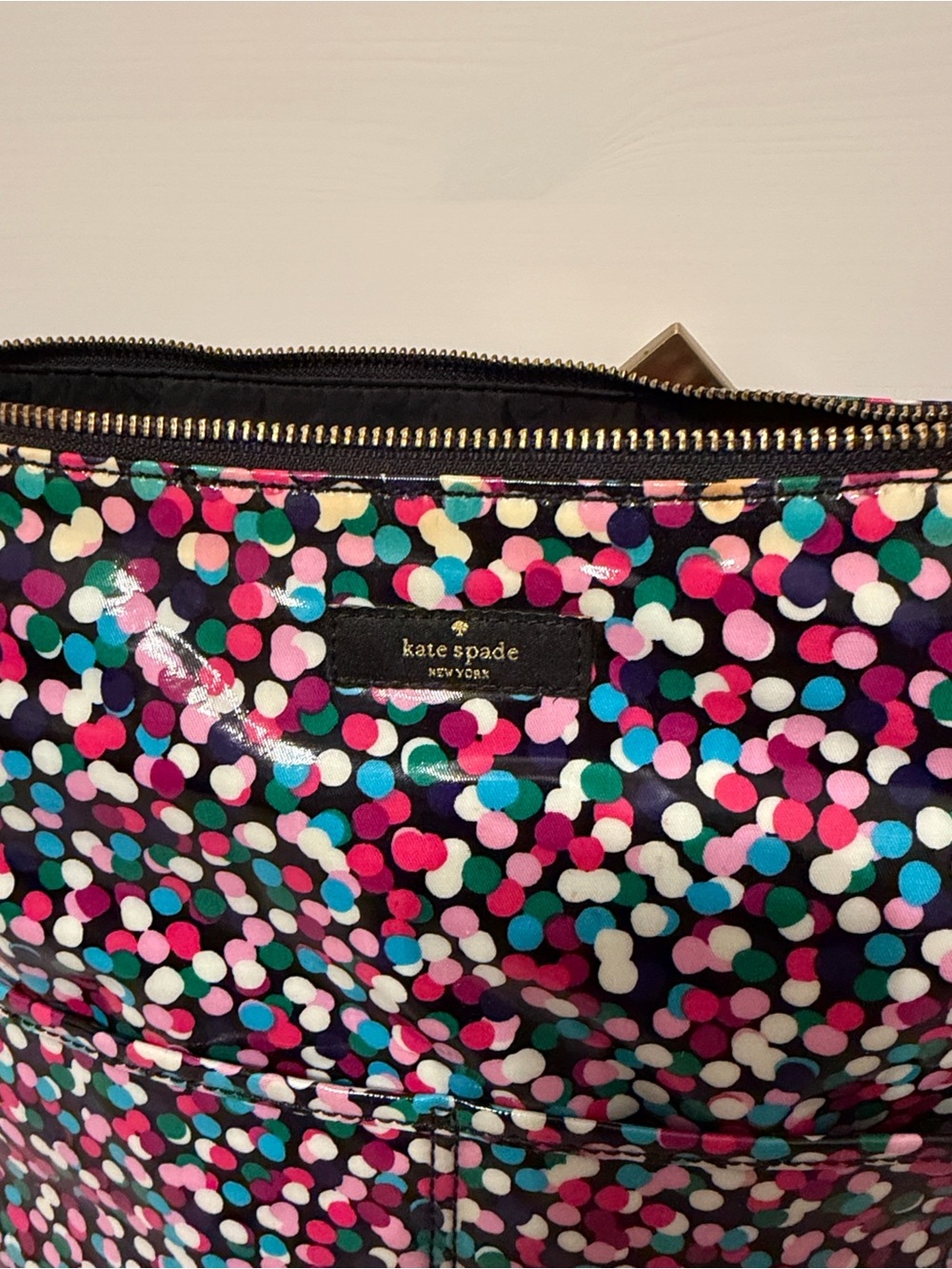 Kate spade baby bag Multicolor Confetti Crossbody Tote with Black Strap - Picture 3 of 15